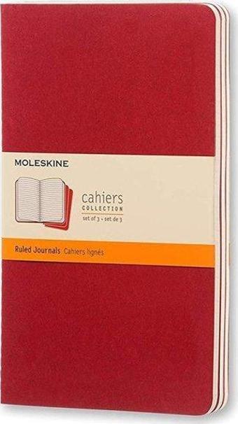 Moleskine Cahier X Large Ruled Notebook Red çizgili 3'lü paket