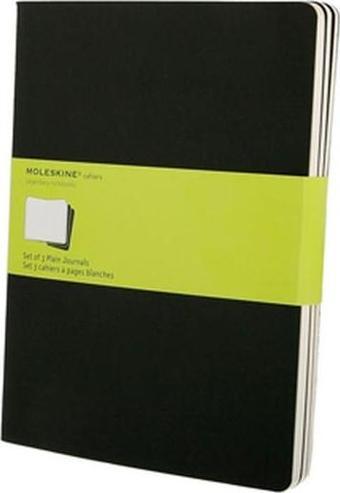 Moleskine Cahier XL Boy 3'lü Düz Defter Siyah