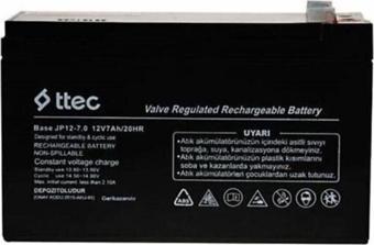 TTEC PLUS Ttec 12v 7ah- Bakımsız Kuru Akü 2023 Üretim 12 Volt 7 Amper Akü