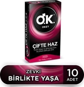 OKEY ÇİFTE HAZ PREZERVATİF 10LU