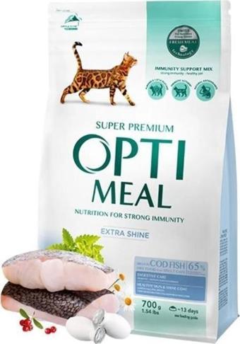 OptiMeal Extra Shine Morina Balıklı Parlak Tüy Gelişimini Destekleyen Yetişkin Kedi Maması 700 gr