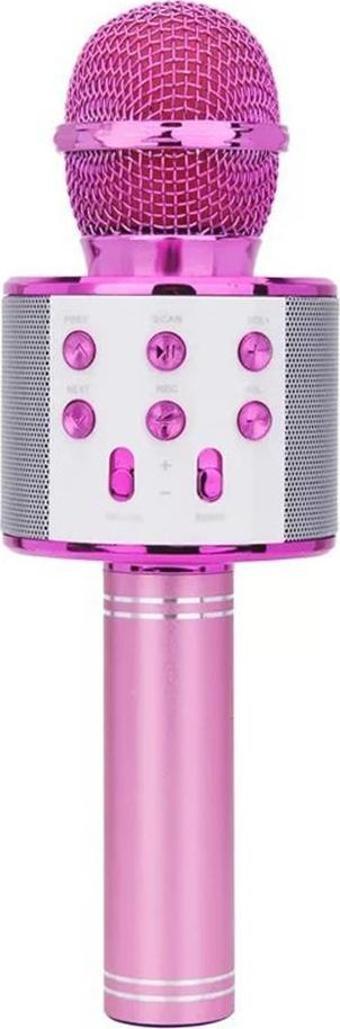 Torima WS-858 Karaoke Mikrofon Aux Usb Ve Sd Kart Girişli Bluetooth Hoparlör Pembe