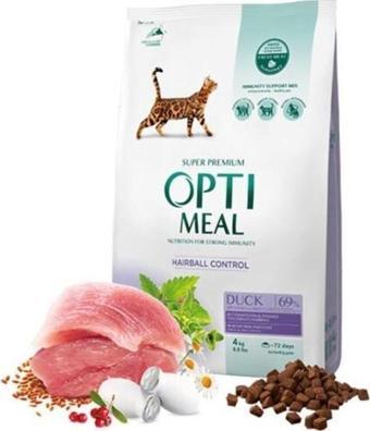 OptiMeal Hairball Control Tüy Yumağı Önleyici Ördek Etli Yetişkin Kedi Maması 4 Kg