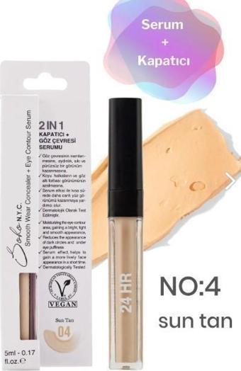 Soho N.Y.C. Vegan Concealer - Göz Altı Morluk Ve Torba Için Serum Kapatıcı 5ml - Sun Tan
