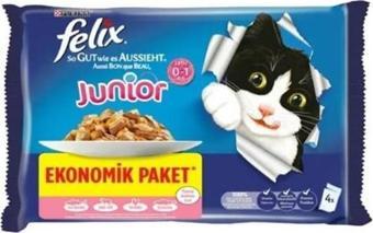 Felix Sığır ve Tavuk Etli Yavru Kedi Yaş Maması 4x85 gr