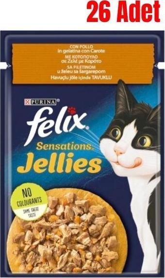 Felix Sensations Tavuklu Ve Havuçlu Kedi Konservesi 85 Gr x 26