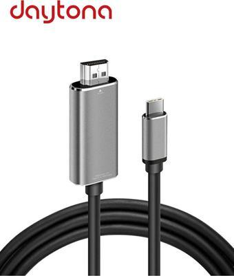 Daytona CH-01 Type-C To 4K Ultra Full Hd HDMI Usb-C Tak Çalıştır Görüntü Aktarım Kablosu