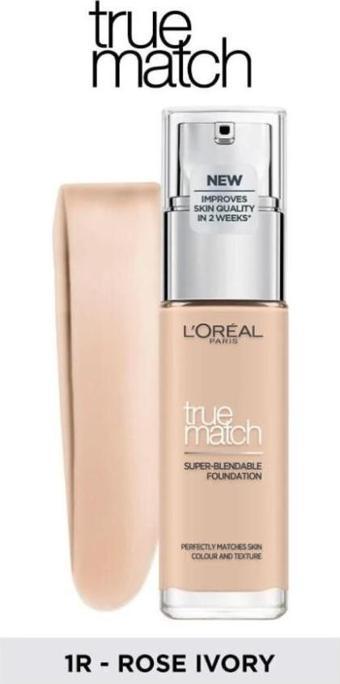 L'Oréal Paris True Match Bakım Yapan Fondöten 1R ROSE IVORY