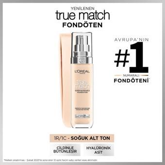 L'Oréal Paris True Match Bakım Yapan Fondöten - 1C Soğuk Alt Ton