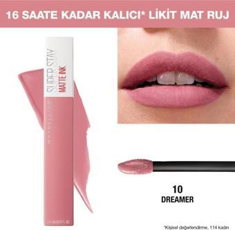 Maybelline New York Super Stay Matte Ink Likit Mat Ruj - 10 Dreamer