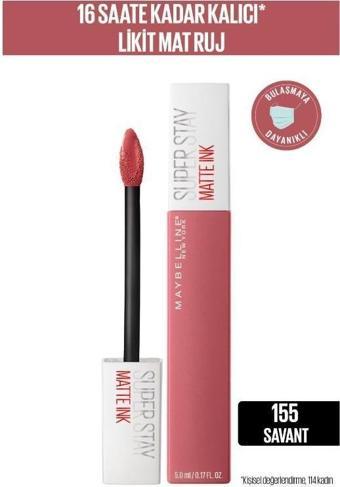 Maybelline New York Super Stay Matte Ink Likit Mat Ruj - 155 Savant - Nude/Pembe