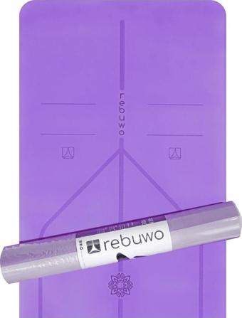 Rebuwo Hizalamalı 5mm Kaydırmaz Doğal Kauçuk Yoga Matı Pilates Mat 183 X 68 Cm