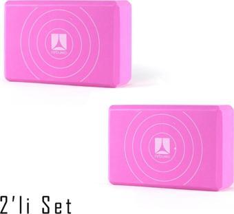 Rebuwo Köpük Yoga Bloğu Yoga Block 2'li Set Pembe