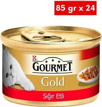 Gourmet Gold Parça Etli Soslu Sığır Etli Konserve 85 gr x 24 Adet