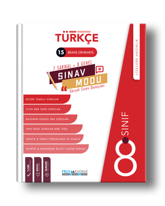 Pruva Yayınları 8. Sınıf Türkçe Sınav Modu  - Pruva Yayınları