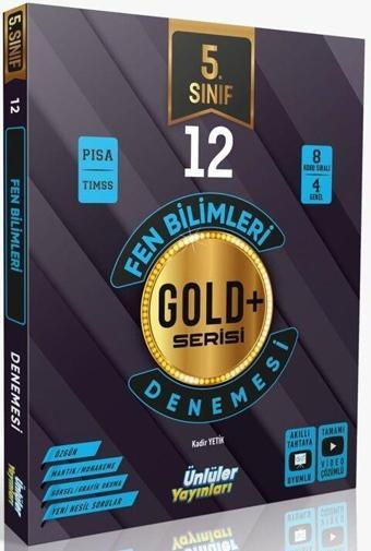 Ünlüler Yayınları 5. Sınıf Fen Bilimleri Gold Serisi 12 Deneme - Ünlüler Yayınları