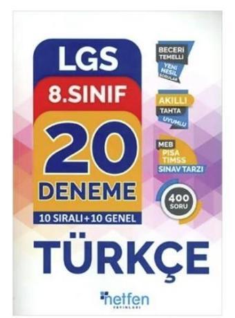 Netfen Yayınları 8. Sınıf Lgs 20 Türkçe Deneme - Netfen Yayınları