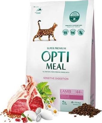 OptiMeal Sensitive Digestion Hassas Sindirim Sistemli Kediler için Kuzu Etli Kedi Maması 4 Kg