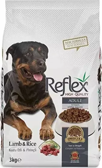 Reflex Kuzu ve Pirinçli Yetişkin Köpek Maması 3 kg