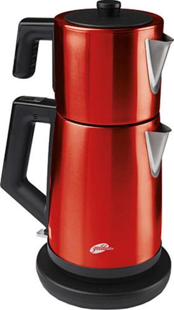 GOLDMASTER Akasya Kırmızı Çelik Çay Makinesi 2200w Gm7344