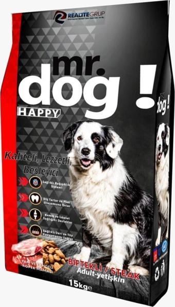 REALİTE GRUP Mr Dog Happy Biftekli Yetişkin Köpek Maması 15 kg