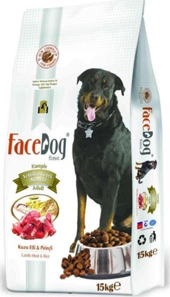 REALİTE GRUP Face Dog Basic Kuzu Etli, Pirinçli Köpek Maması,15 Kg