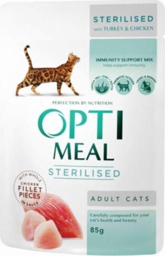 OptiMeal Tavuk-Hindi Tahılsız Kısır Kedi konservesi 85 gr