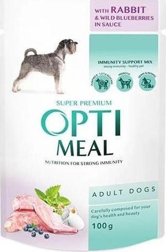 OptiMeal Tavşan Yaban Mersinli Küçük Irk Köpek Konservesi 100 gr