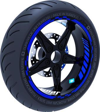 Reflektif Mavi Moto GP İç Dış Jant Şeridi Takım Sticker Çınar Extreme 
