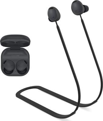 Coverzone Galaxy Buds2 ile uyumlu Yumuşak Güçlü Silikon Özel Kaymaz Tasarım Spor Kaybolmaya Karşı Boyun İpi