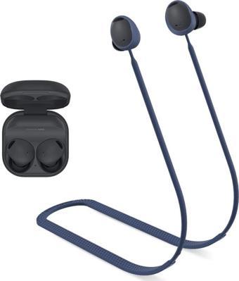 Coverzone Galaxy Buds2 Pro ile uyumlu Yumuşak Güçlü Silikon Özel Kaymaz Tasarım Spor Kaybolmaya Karşı Boyun İp