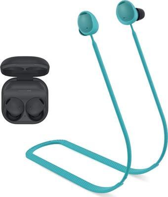 Coverzone Galaxy Buds2 Pro ile uyumlu Yumuşak Güçlü Silikon Özel Kaymaz Tasarım Spor Kaybolmaya Karşı Boyun İp