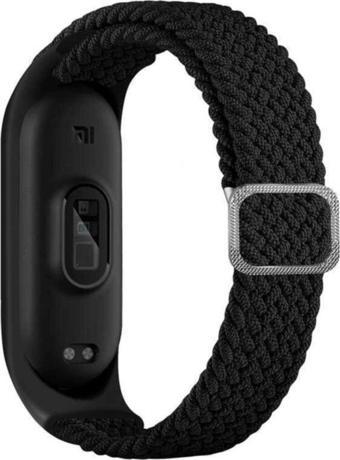 Coverzone Xiaomi Mi Band 5 Uyumlu Mixed Hasır Örme Kordon Kayış Siyah