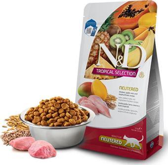 N&D Tropical Selection Tavuklu ve Tropikal Meyveli Kısırlaştırılmış Kedi Maması 4+1 kg