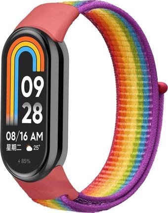 Coverzone Xiaomi Mi Band 8 Akıllı Bileklik Ile Uyumlu Kordon Bilekli Kumaş Kayış Spor Bileklik Kaliteli Örme