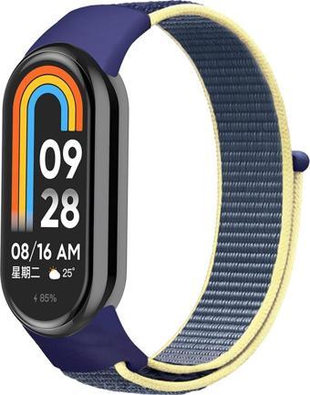 Coverzone Xiaomi Mi Band 8 Akıllı Bileklik Ile Uyumlu Kordon Bilekli Kumaş Kayış Spor Bileklik Kaliteli Örme