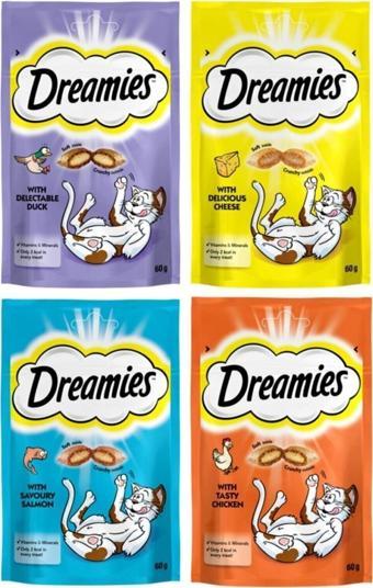 Dreamies 12 Paket Süper Karışık Kedi Ödülü (1 Paket 60 Gr)