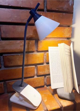 Coverzone Klipsli Dokunmatik Ayarlanabili Led Işık Masa Lambası 40cm Beyaz