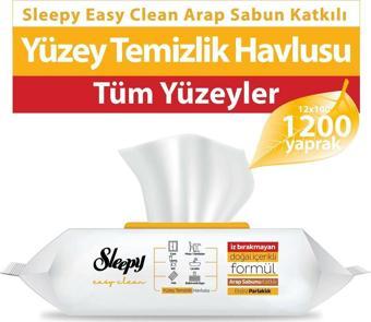 Sleepy Easy Clean Arap Sabunu Katkılı Yüzey Temizlik Havlusu 12X100 (1200 Yaprak)