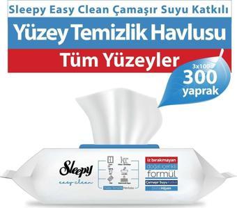 Sleepy Easy Clean Çamaşır Suyu Katkılı Yüzey Temizlik Havlusu 3X100 (300 Yaprak)