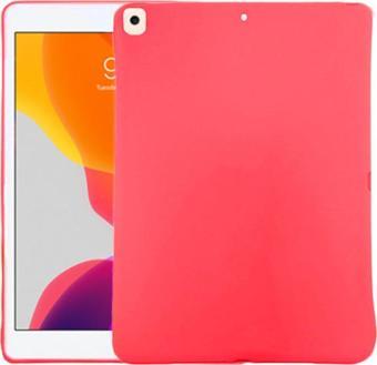 Coverzone Ipad 7th 10.2" Inç Kılıf Slikon Pre Arka Kapak Fuşya + Kırılmaz Cam