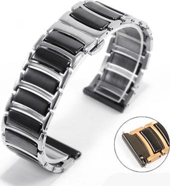 Coverzone Huawei Watch Gt 3 Pro Ile Uyumlu 46mm Paslanmaz Seramik 45mm Denouement Metal Kordon Siyah-gümüş