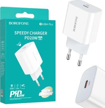 Borofone Pd 20w Şarj Cihazı Type C Çıkışlı Hızlı Şarj Desteği Adaptörü 3.0 Şarj Kafa Ba38a Plus