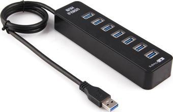 Coverzone 7 Port Usb 3.0 Hub 1 Metre Kablolu Çoklayıcı Çoğaltıcı Switch Splitter Siyah