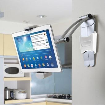 Coverzone Çok Fonkisyonlutablet-Telefon Tutacağı Mutfak Masaüstü Dolap Duvar Montaj Tutucu Standı Beyaz