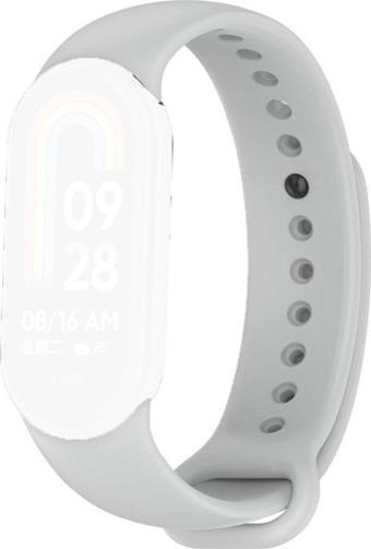 Coverzone Xiaomi Mi Band 8 Ile Uyumlu Akıllı Bileklik Kayışı Kaliteli Termoplastik Kordon Gri