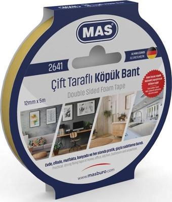 MAS ÇİFT TARAFLI KÖPÜK BANT 12MM X 5M 2641