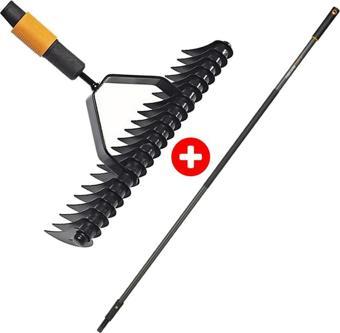 Fiskars 135513 QuikFit Çim ve Toprak Havalandırma Tırmığı + Grafit Sap 156 cm