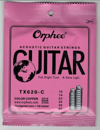 ORPHEE TX620-C AKUSTİK GİTAR TELİ RENKLİ 010