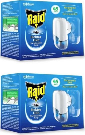 Raid Elekro Likit Cihaz Ve 1 Yedek 45 Gece 2 Adet